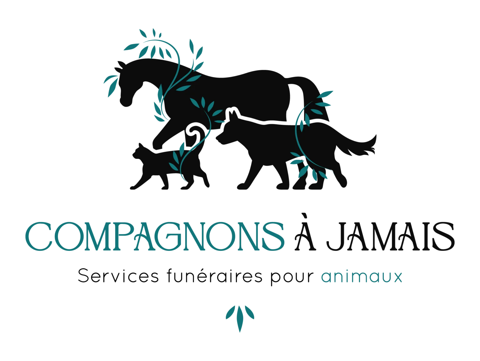 Logo principal, version verticale, de Compagnons à Jamais, Pompes Funèbres pour animaux à Dinard.